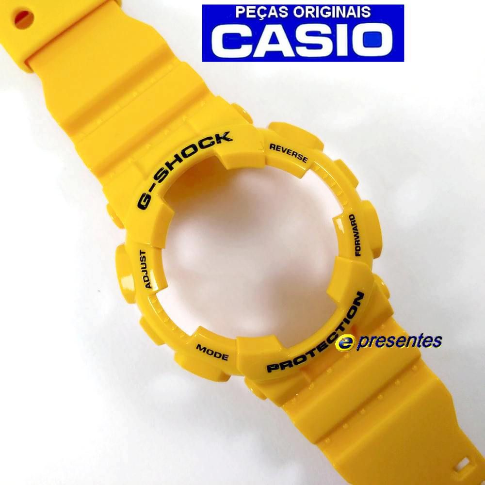 Pulseira + Bezel  GA-100A-9A Casio G-shock Amarelo Brilhante - E-Presentes