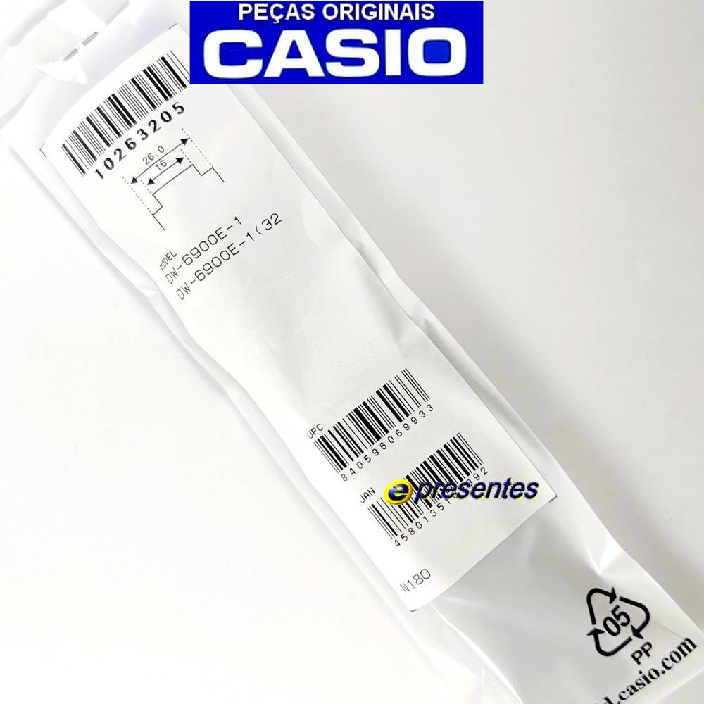 Pulseira + Capa Bezel Casio G-Shock DW-6900e-1 Preto fosco - E-Presentes