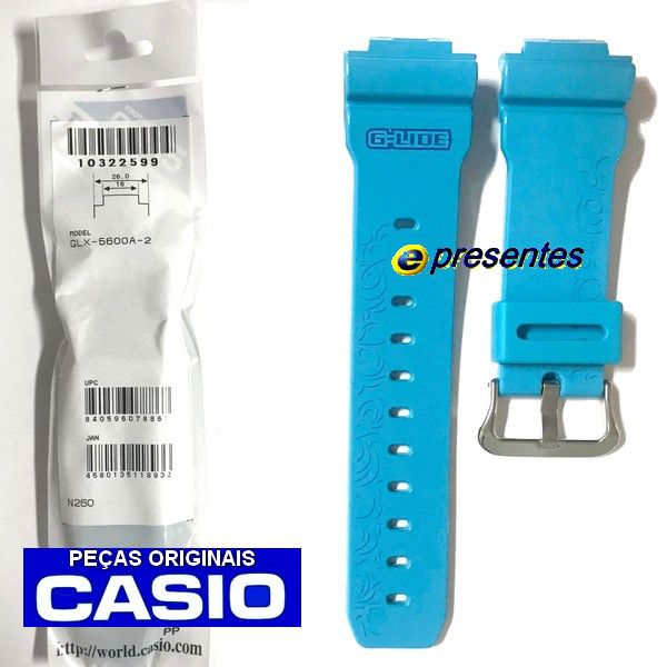 Pulseira Casio G-Shock GLX-5600A-2 G-lide AZUL CLARO BRILHANTE - E-Presentes