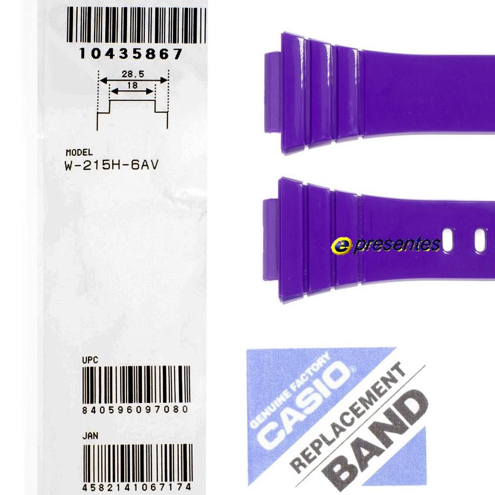 Pulseira Casio W-215H-6AV Cor Púrpura (roxo) - 100% Original - E-Presentes