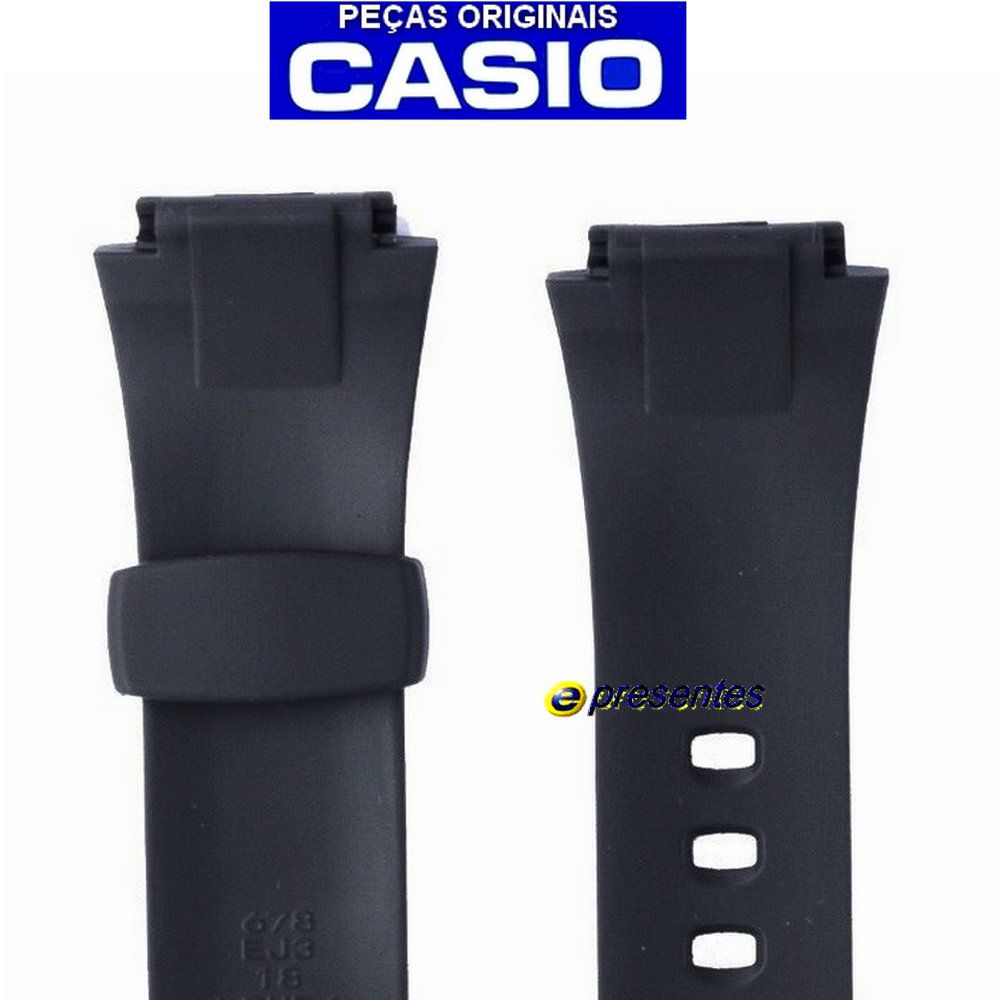 Pulseira Casio W-734 Resina Preta - 100% Original - E-Presentes