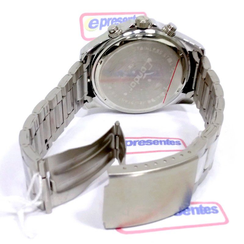 Relógio Condor Prateado Masculino Gradeado  COVD33AQ/3A - E-Presentes