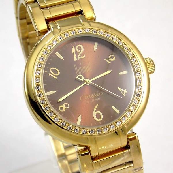 Relógio Feminino Dumont Dourado Cristais Swarovski Sw85026r - E-Presentes