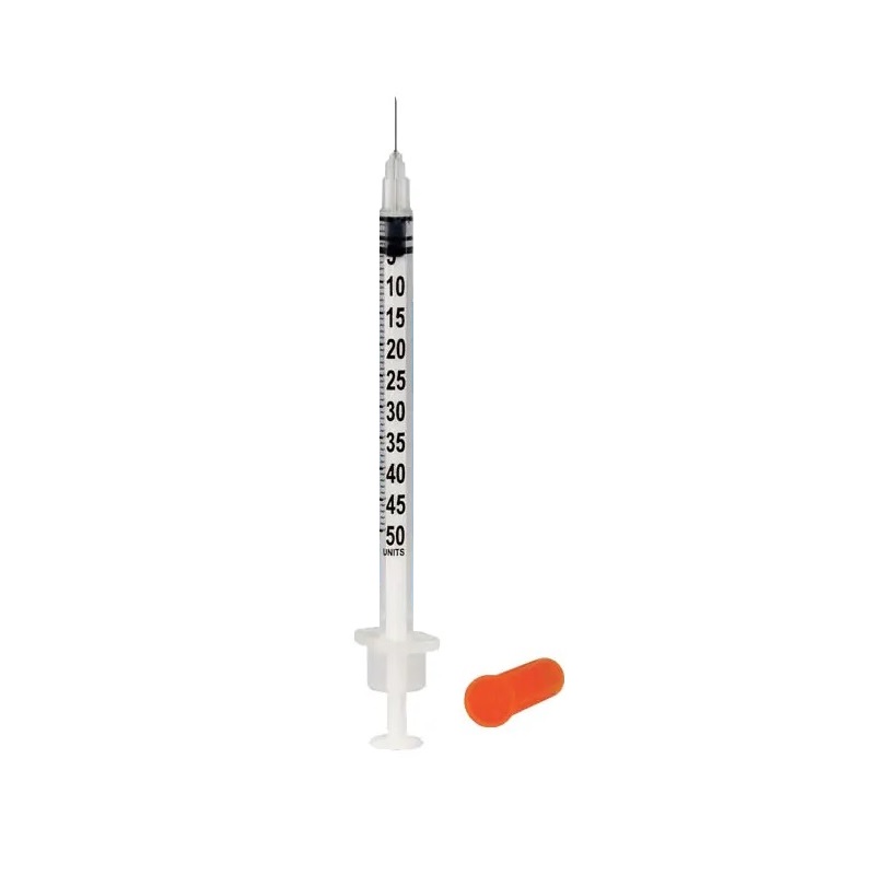 Kit 2un Seringa Insulina 0,5ml Agulha Fixa 6mmx0,25mm Ultrafina 31G x 15/64 - 100un - Procare