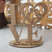 Ref. 002 - Kit Lembrancinhas de Casamento Personalizadas LOVE MDF Cru