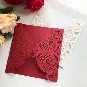 Ref. 011 - Envelope para Convite Casamento 18x18cm Corte a Laser Arabesco Papel Color Plus 180g