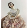 Antiga Escultura Dama Porcelana Alema Saia Renda