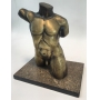 Antiga Escultura Em Bronze Torso Masculino Nu
