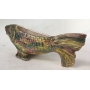 Antiga Escultura Peixe Em Ceramica 40cm