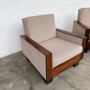 Antigo Conjunto Sofa E Poltronas Design Anos 60 Jacaranda Maciço