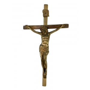 Antigo Cristo Crucifixo De Parede Em Bronze