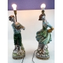 Antigo Par Abajur Luminaria Ceramica Italiana Azzolin Brothers