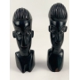 Antigo Par Escultura Africana Madeira 21cm