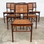 Belissimo Conjunto 6 Cadeira Antiga Design Anos 60 Jacaranda Palhinha