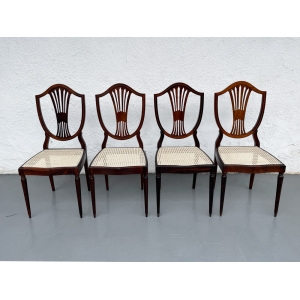 Conjunto 4 Cadeira Antiga Ingles Lira Jacaranda Palhinha