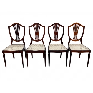 Conjunto 4 Cadeira Antiga Ingles Lira Jacaranda Palhinha