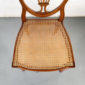 Conjunto 6 Cadeira Antiga Lira Ingles Madeira Nobre Palhinha