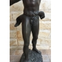 Magnifica Escultura Antiga Em Bronze Assinada 85cm 