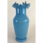 Magnifico Vaso Antigo Opalina Francesa Azul 40cm