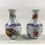 Pequeno Par De Vaso Miniatura Porcelana Antiga Oriental