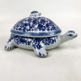 Sopeira Tartaruga Porcelana Chinesa Azul E Branco
