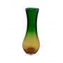 Vaso De Murano Usado Verde E Ambar 38cm