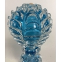 Vaso Pinha Murano Cristal Azul 