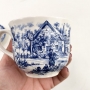 Xicara De Cha Porcelana Inglesa Antiga Azul E Branco