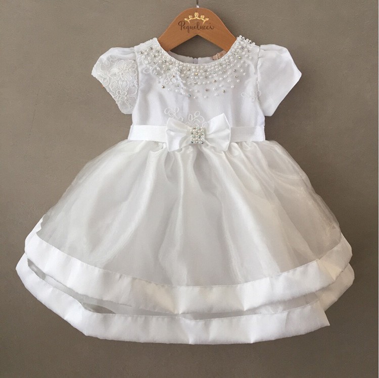 Vestido De Festa Infantil Luxo Branco Petit Cherie