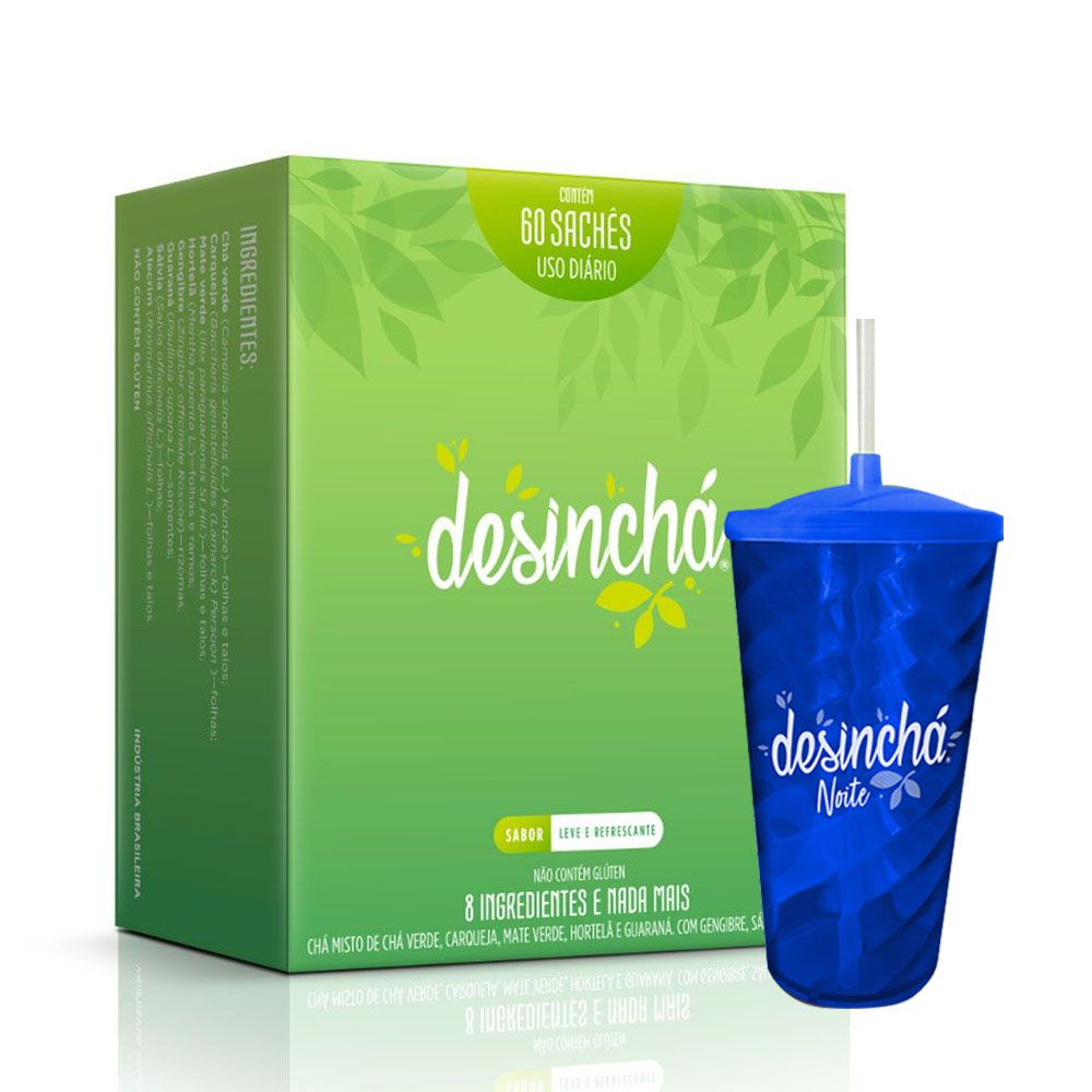 Desinchá Dia 60 Sachês + Copo desinchá Azul - KFit Nutrition