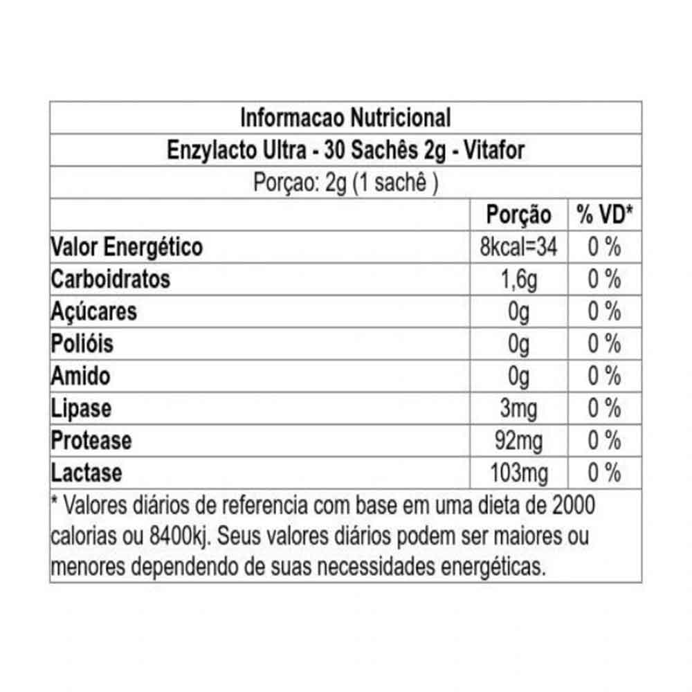 Enzimas Enzylacto 30 Saches 60g - Vitafor  - KFit Nutrition