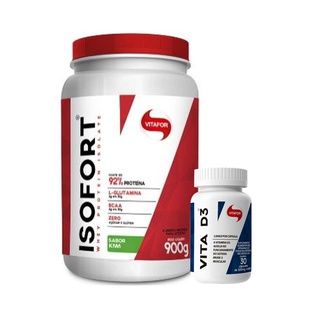 Isofort Kiwi 900g e Vitamina D 30 Caps - Vitafor - KFit Nutrition