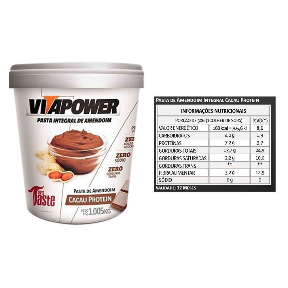 Pasta de Amendoim 1kg Cacau Vita Power - KFit Nutrition
