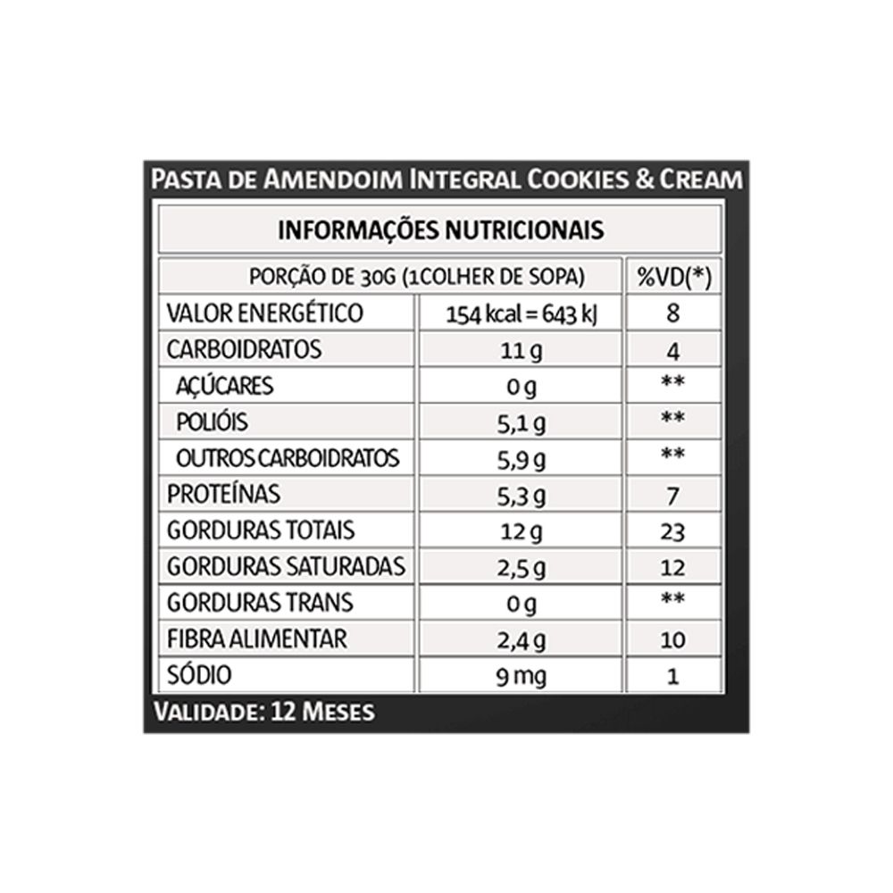 Pasta de Amendoim 1kg Cookies Vita Power 2 Un - KFit Nutrition