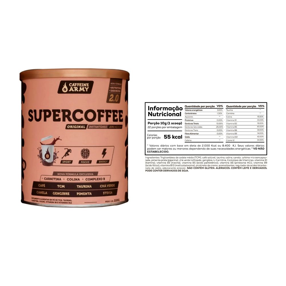 Super Whey 100% 900g Baunilha + Supercoffee 2.0 220g - KFit Nutrition