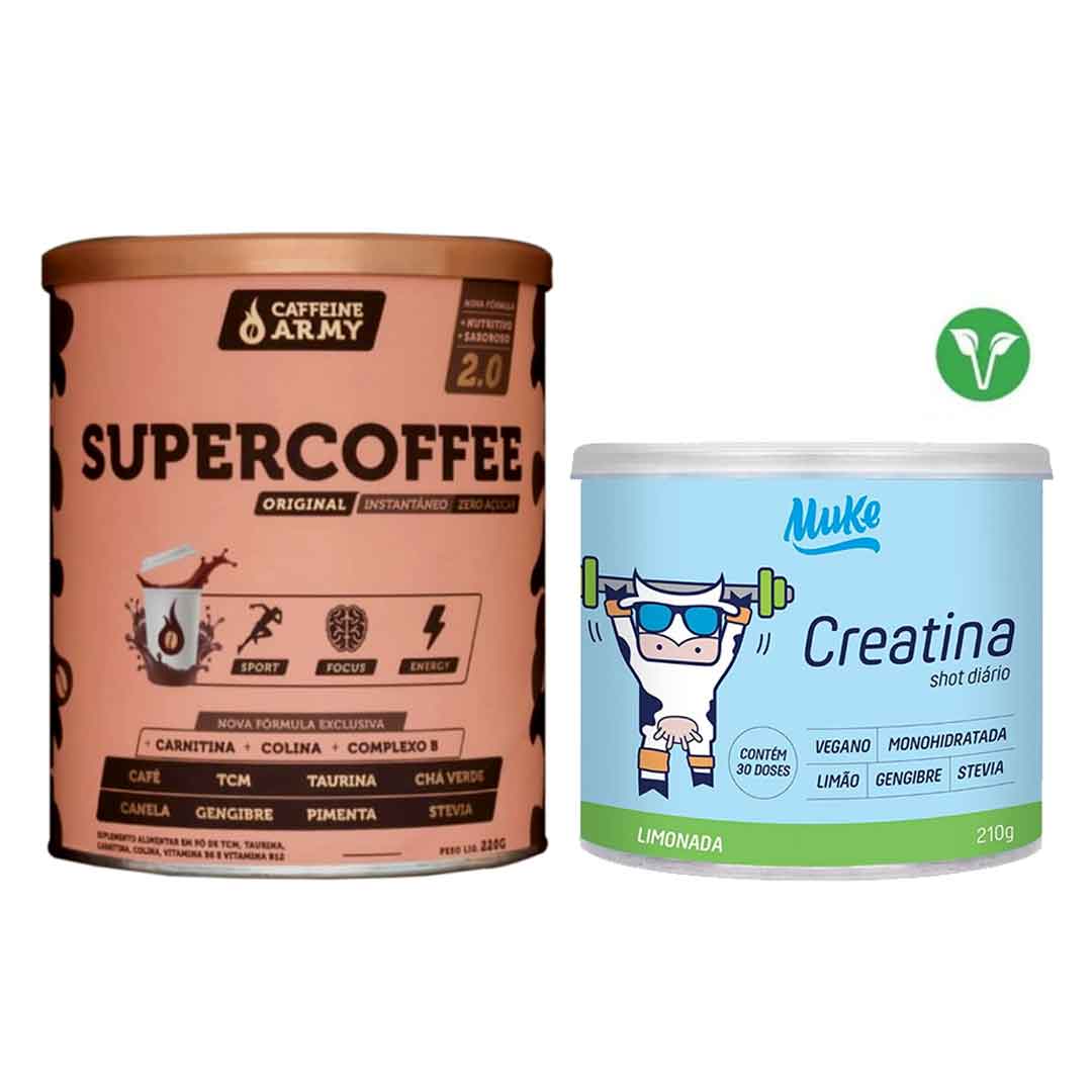 Supercoffee 2.0 220g + Creatina Vegana Mais Mu 210g - KFit Nutrition