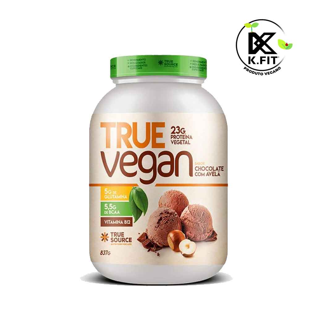 True Vegan Chocolate com Avela 837g - Proteina Vegana True Source  - KFit Nutrition