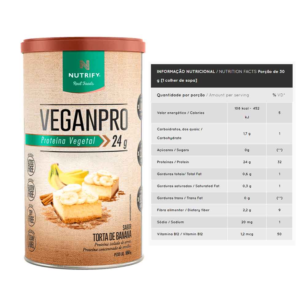 Veganpro Torta de Banana- 550g - Nutrify  - KFit Nutrition