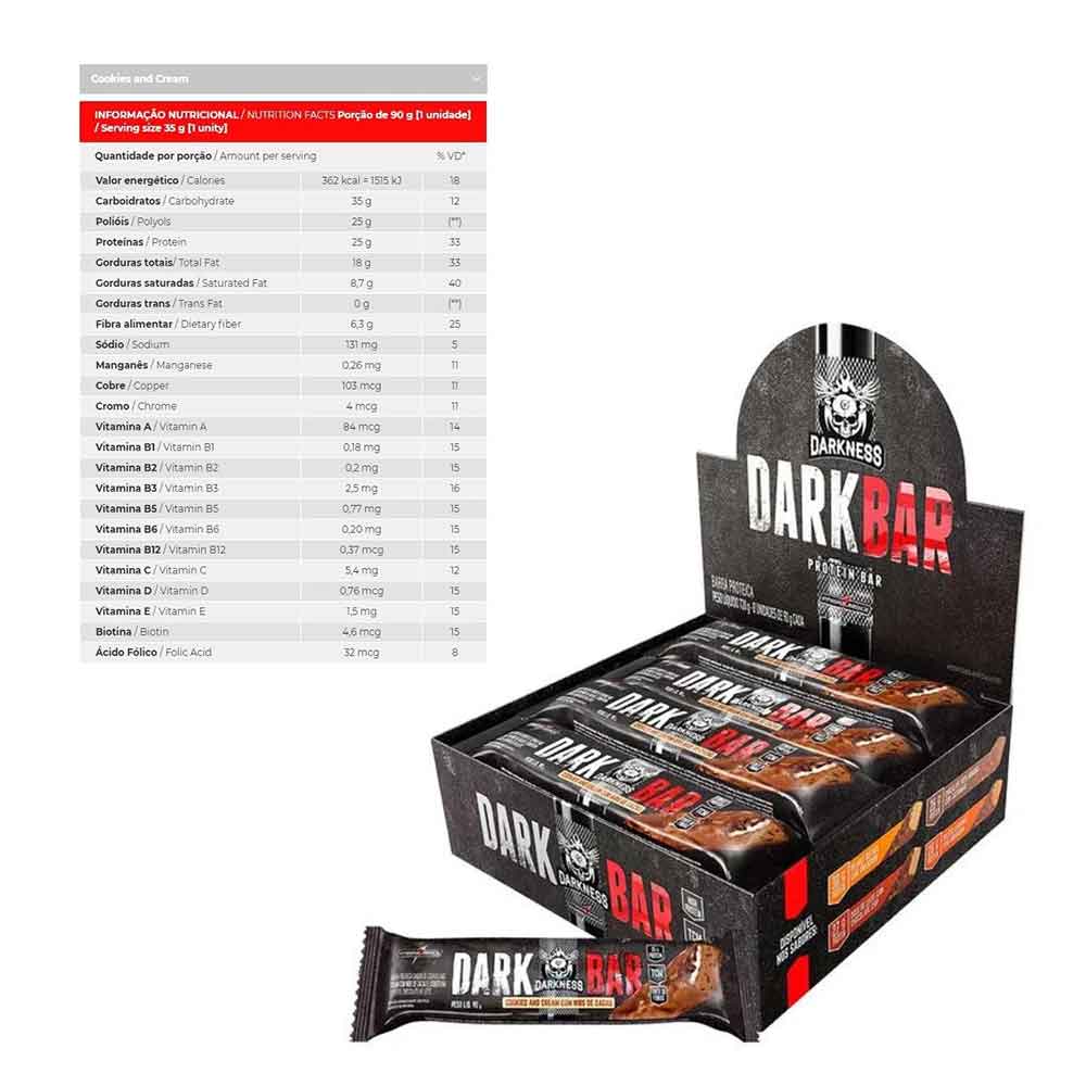 Whey Bar Darkness Cookies N Cream Cx 8un - Darkness  - KFit Nutrition