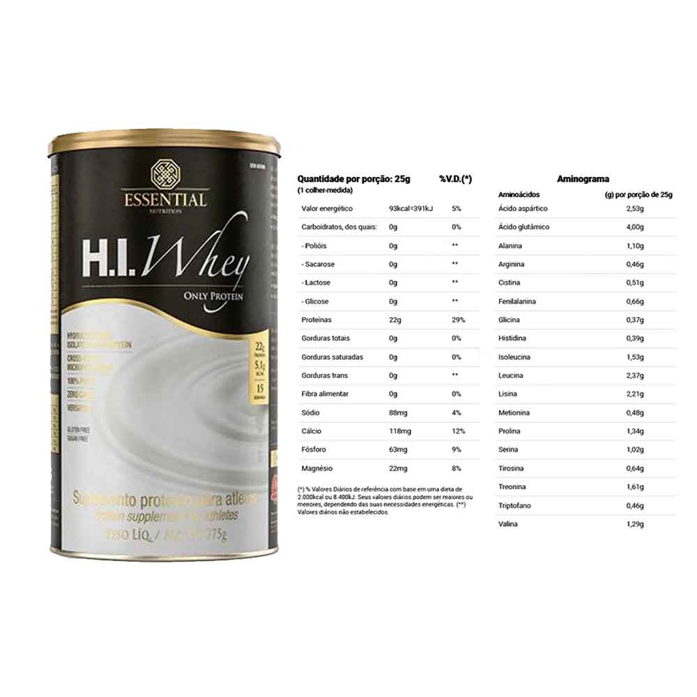 Whey Isolado H.I WHEY Neutro 375g - Essential Nutrition - KFit Nutrition