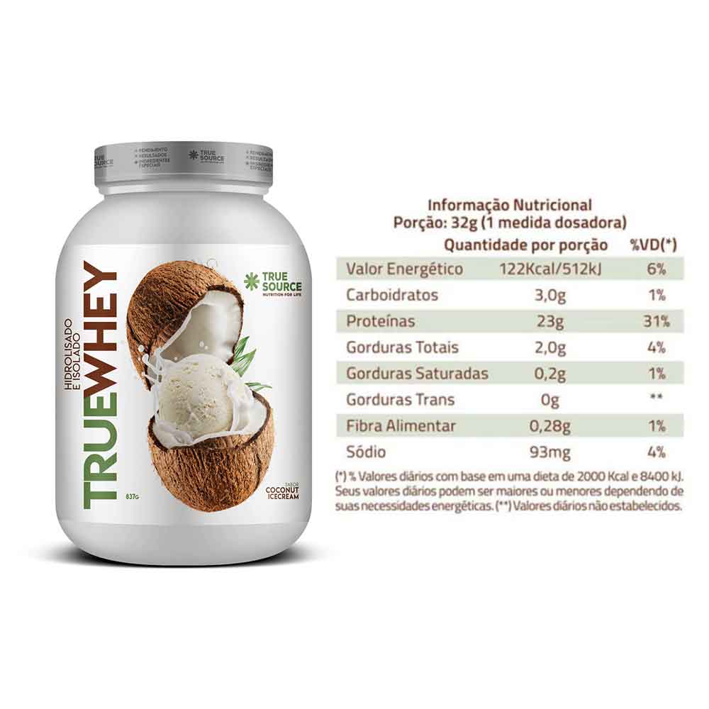 Whey Isolado True Whey Coconut Ice Cream 837g - True Source  - KFit Nutrition