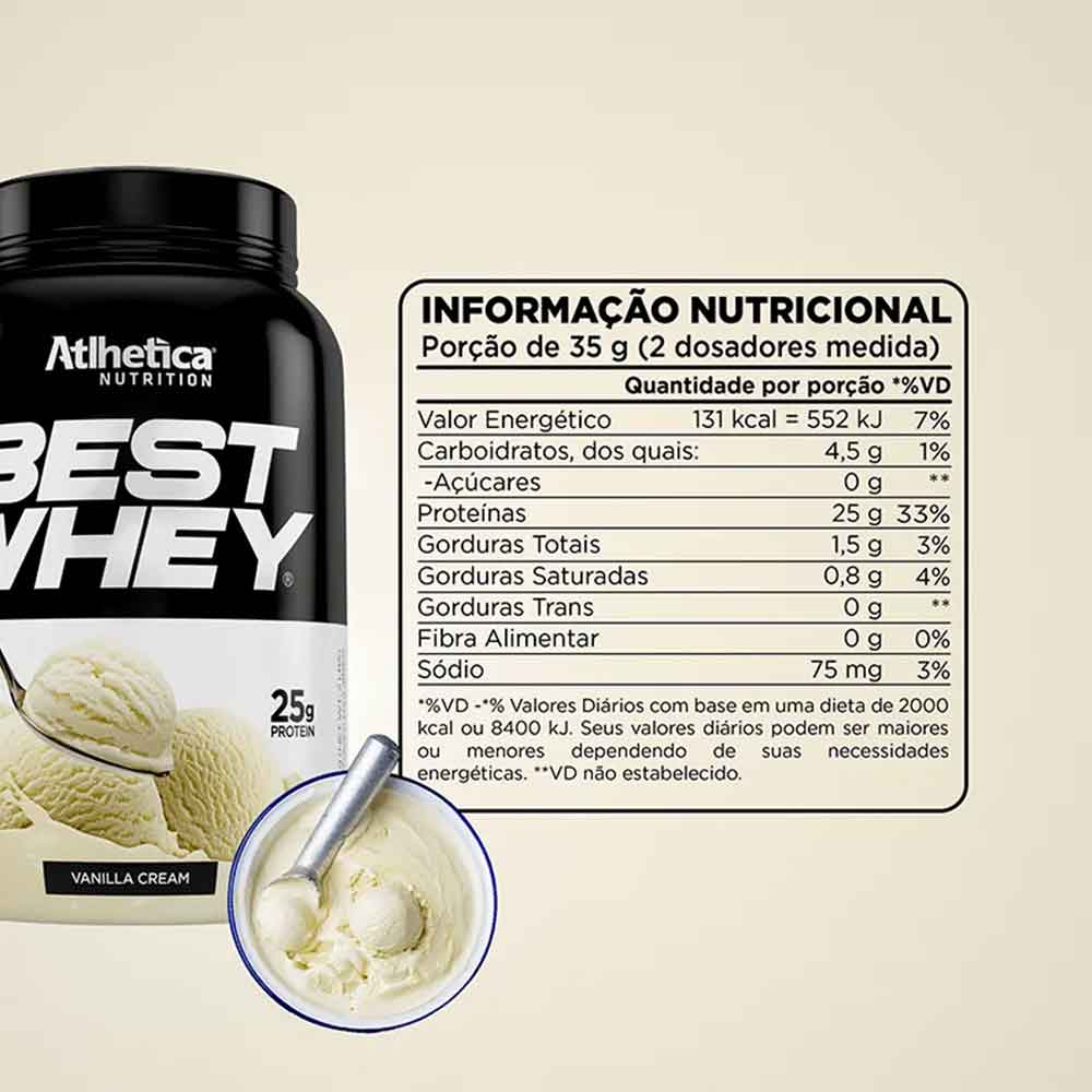 Whey 3W Best Whey Vanilla Cream 35g - Atlhetica - KFit Nutrition