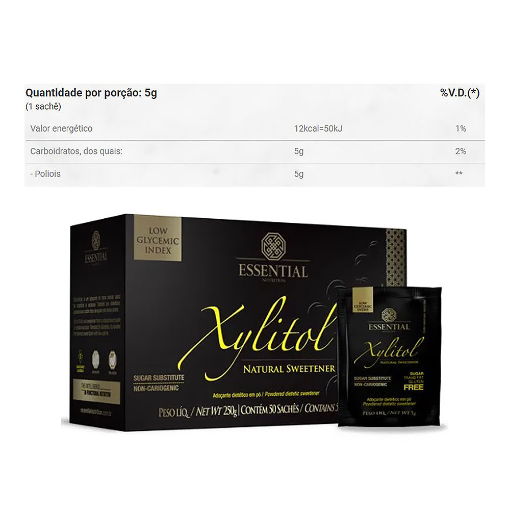 Xylitol 50 Sachês - Essential  - KFit Nutrition