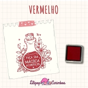 Mini Carimbeira - Cor Vermelho - Tinta pigmentada