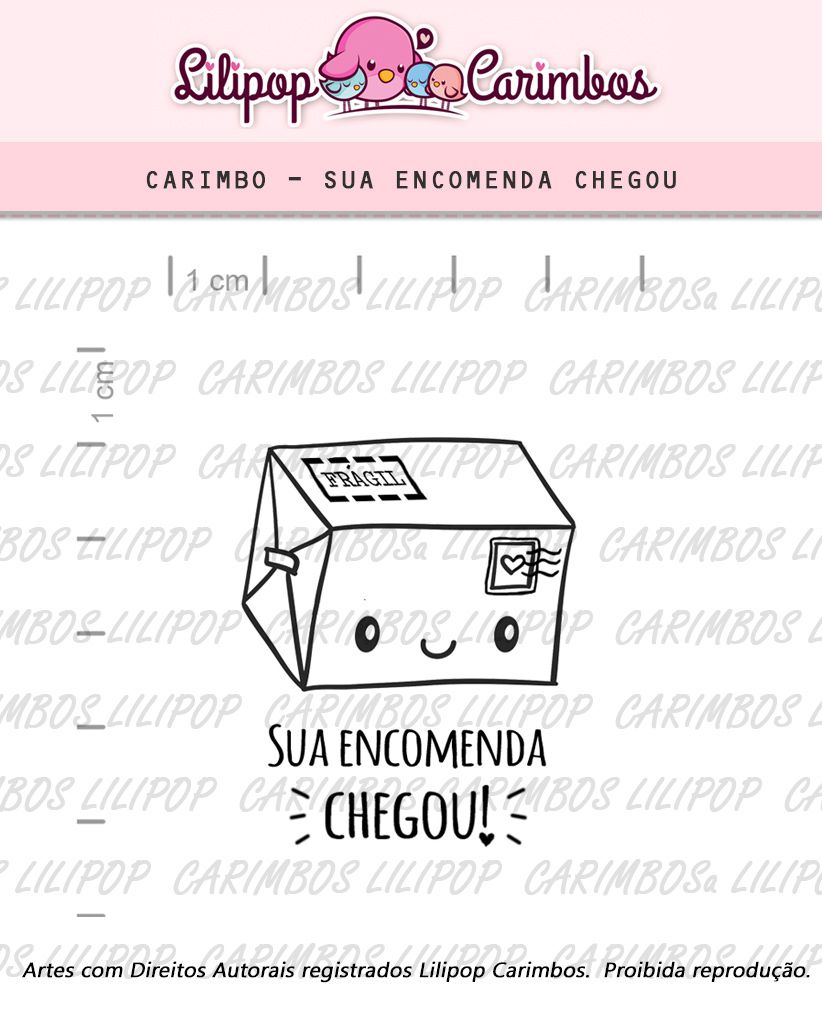 Cartela de Carimbos - "Sua Encomenda Chegou!" - LILIPOP CARIMBOS - Lilipop carimbos