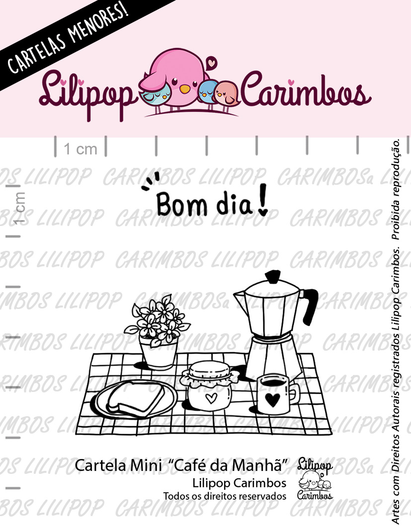 Cartela de Carimbos Mini - "Café da Manhã" - Lilipop Carimbos  - Lilipop carimbos