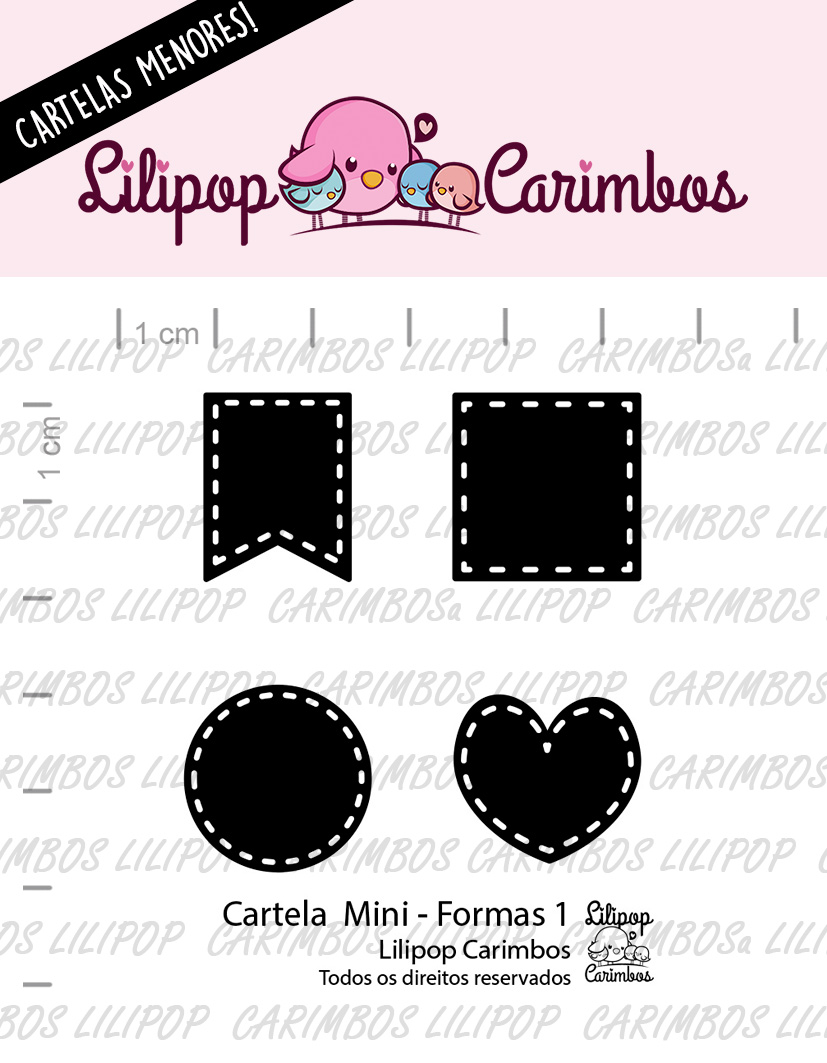 Cartela de Carimbos Mini - "Formas 1" - Lilipop Carimbos - Lilipop carimbos