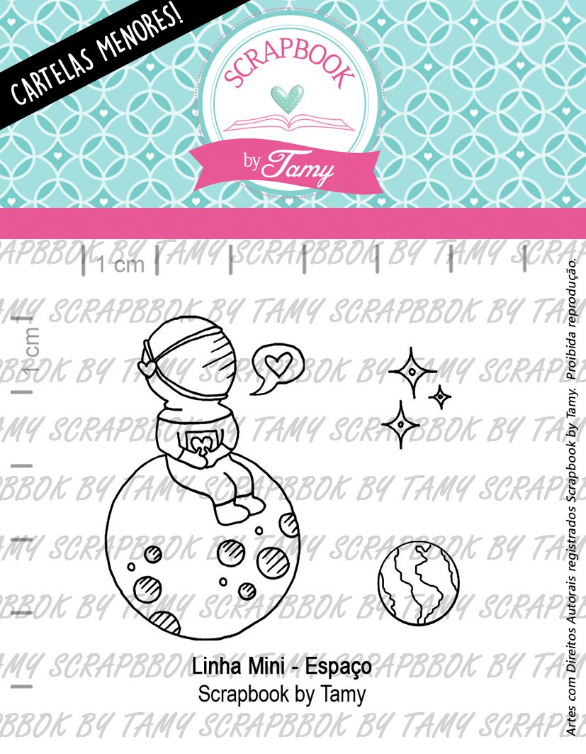 Cartela de Carimbos Mini - "Espaço" - Scrapbook by Tamy  - Lilipop carimbos