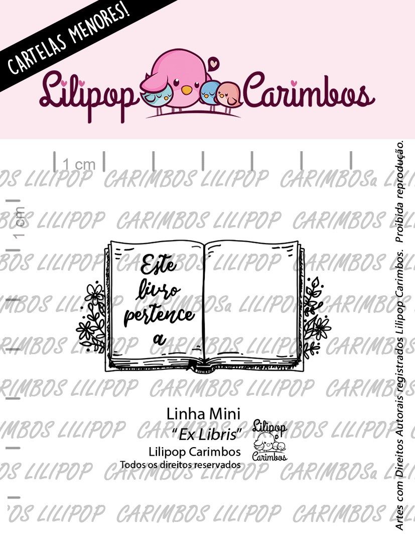 Cartela de Carimbos Mini - "Ex libris" - Lilipop Carimbos - Lilipop carimbos