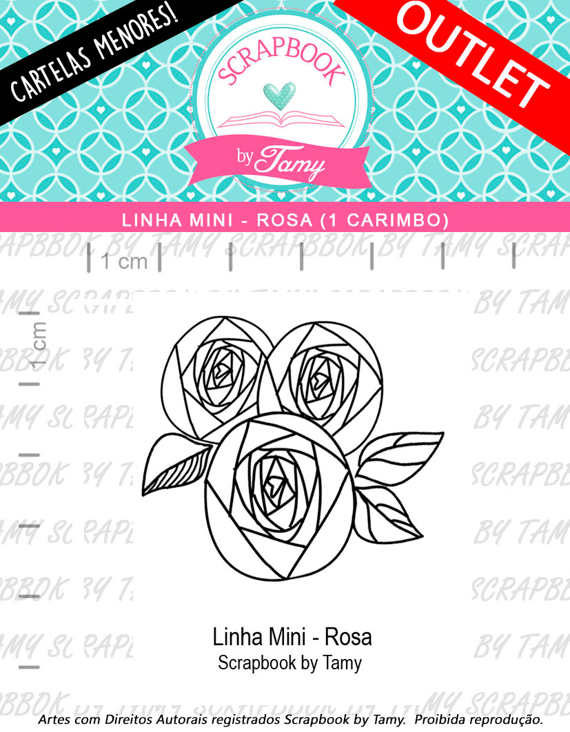 Cartela de Carimbos Mini - "Rosa" - Scrapbook by Tamy  - Lilipop carimbos